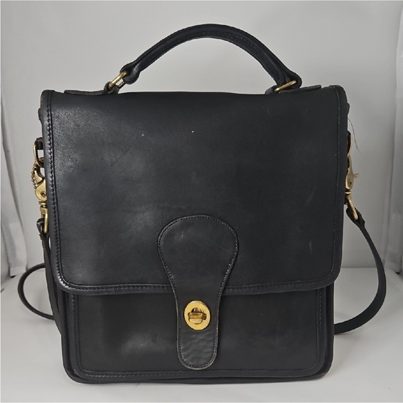 Vintage Black Leather Coach Bag - Picture 1 of 6